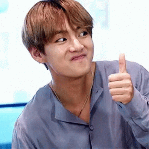 Adorable Taehyung Thumbs Up GIF