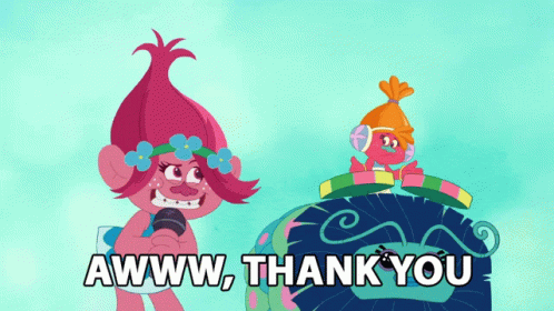 Adorable Trolls Poppy Thank You Clipart GIF