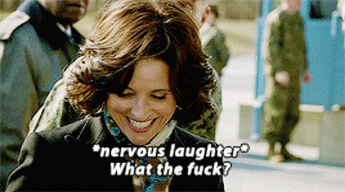 Adorable Veep Selena Meyer Nervous Laughter GIF