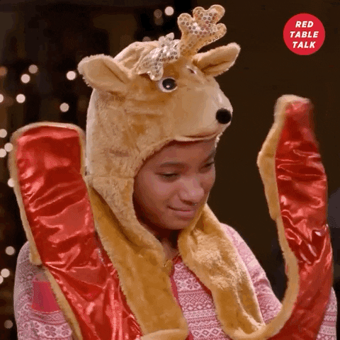 Adorable Willow Smith Dancing Reindeer Waving GIF