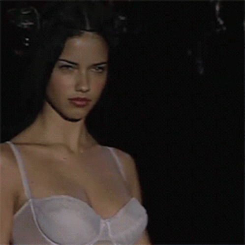 Adriana Lima Hot White Lingerie GIF
