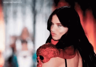 Adriana Lima Wearing Black Lingerie GIF