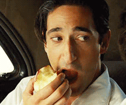 Adrien Brody Eating Apple GIF