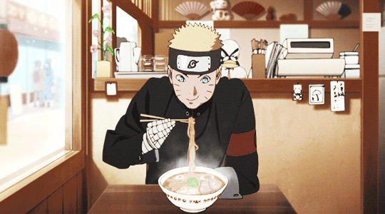 Adult Naruto Eating Ramen Calmly GIF