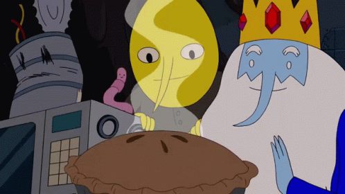 Adventure Time Ice King Sniffing Pie GIF