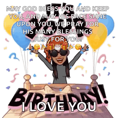 Adventurous Female Cartoon Happy Birthday GIF
