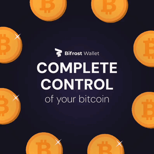 Advertisement for Bifrost Wallet With Bitcoins