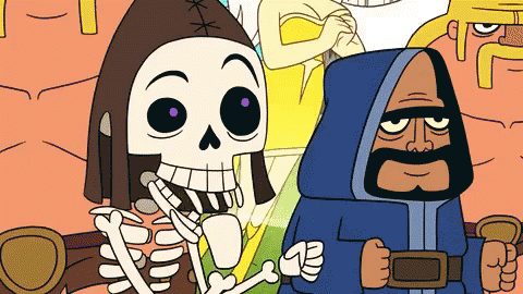 Nail Biting Skeleton Waiting GIF