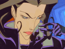 Aeon Flux Looking At Paper GIF