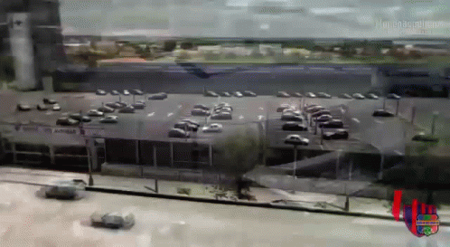 Aerial Parking Lot With Hungary Watermark