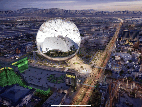 Aerial View City With MGM Sign
