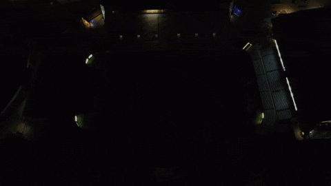 Aerial View Denver Broncos Football Field at Night