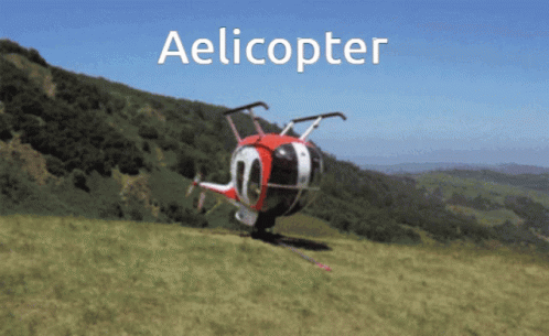Aerial View Helicopter Over Grassy Hill GIF