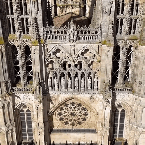 Aerial View of Cathedral With Harmony Text