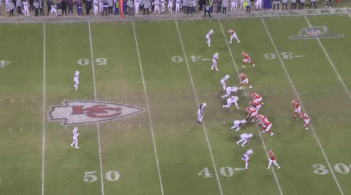 Aerial View of Chiefs Football Game on Sideline