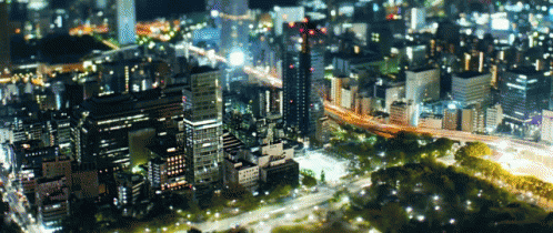 Aerial View Of City At Night GIF