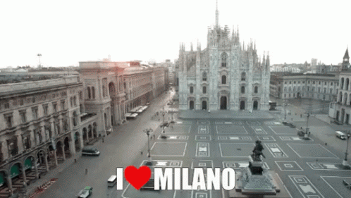 Aerial View of City I Love Milano
