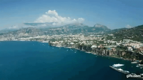 Aerial View Of Mountain Lake GIF