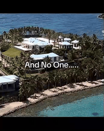 Aerial View of Tropical Island With And No One