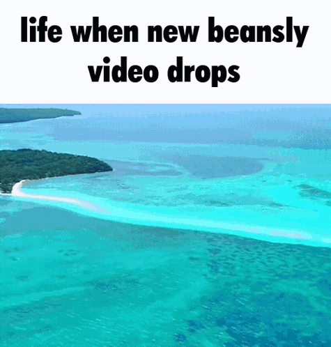 Aerial View of Turquoise Ocean Life When New Beansly Video Drops