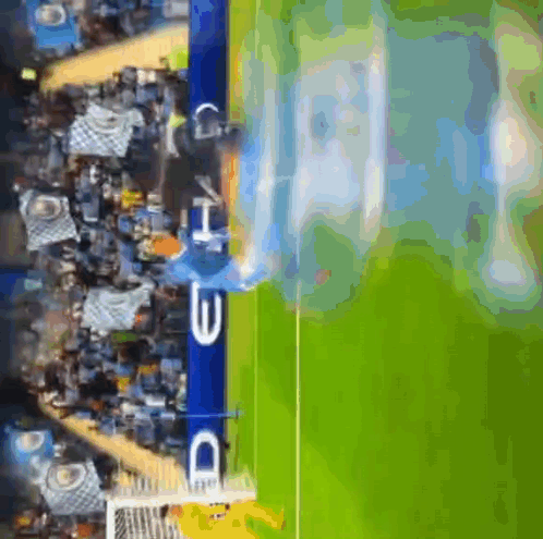 Aerial View Soccer Field Delhi Sign