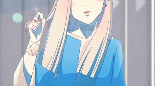 Aesthetic Anime Girl Straight Blonde Hair GIF