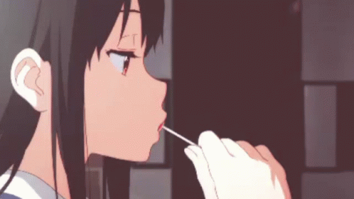 Aesthetic Anime Girl Mitsuki Nase Eating Lollipop GIF