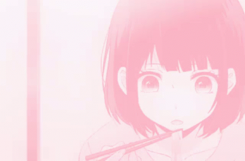 Aesthetic Anime Girl Yasuraoka Hanabi Eating Noodles GIF