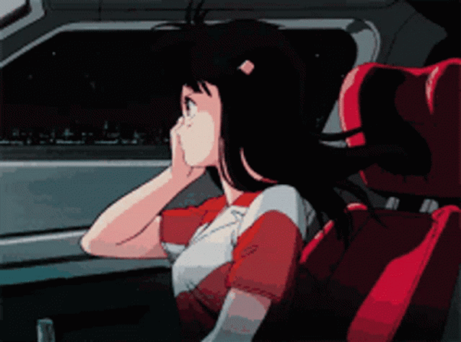 Aesthetic Anime Girl In Car GIF