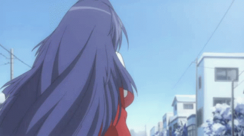 Aesthetic Anime Girl Nayuki Minase Looking Back GIF