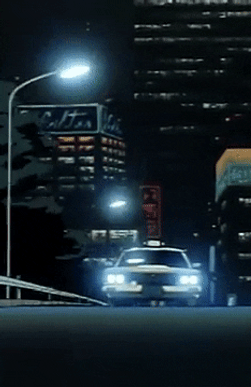 Aesthetic Anime Night Taxi Road GIF