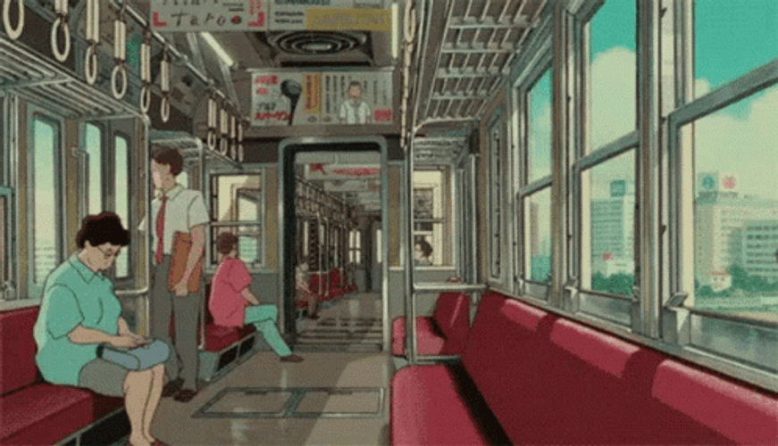 Aesthetic Anime Train Whisper Heart GIF 