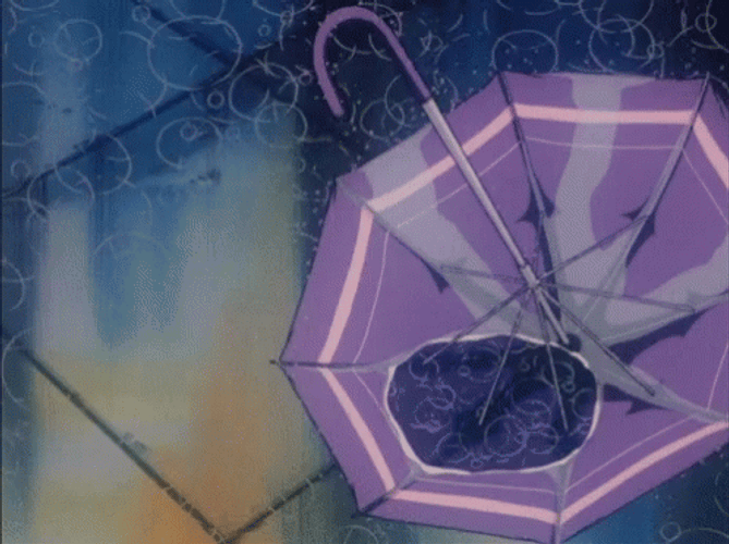 Aesthetic Anime Umbrella Upside Down GIF