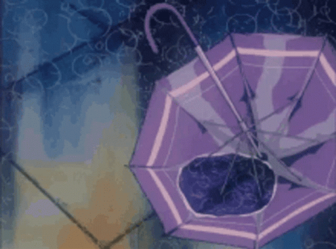 Aesthetic Background Purple Umbrella Under The Rain GIF
