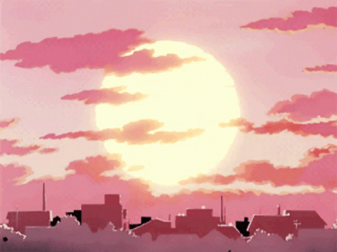 Aesthetic Background Sunset And The Clouds GIF