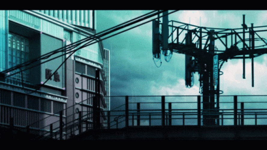 Aesthetic Background Tower And The Dark Clouds GIF