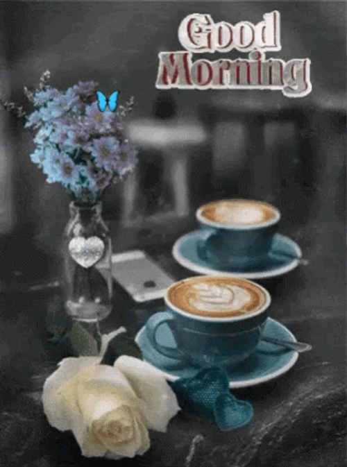 Aesthetic Coffee Mugs Happy Good Morning  GIF