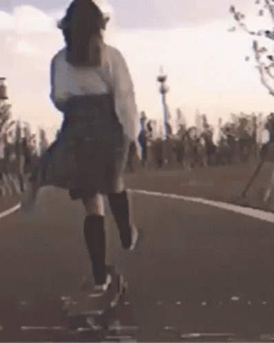 Aesthetic Girl Skate Board GIF