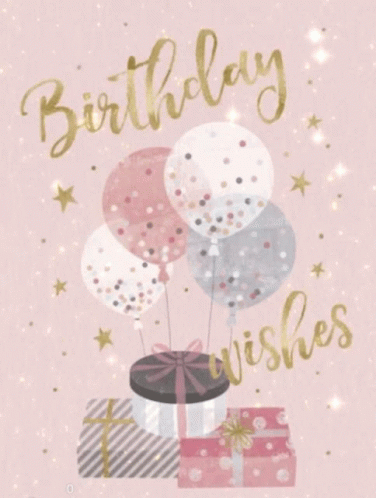 Aesthetic Happy Birthday Balloons And Gifts GIF