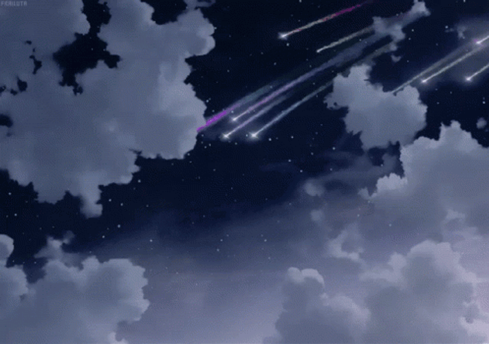 Aesthetic meteor shower gif.
