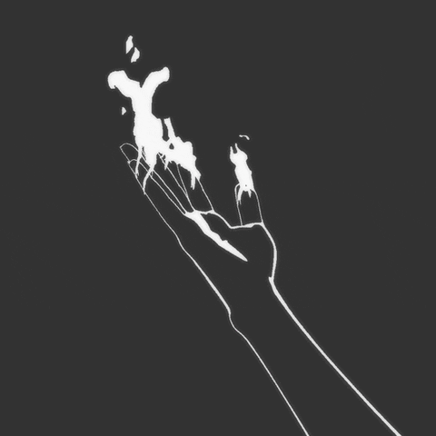 Aesthetic Minimalist Black And White Flaming Hand GIF