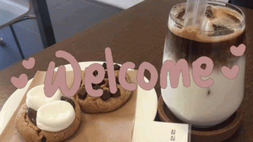 Aesthetic Minimalist Welcome Cookie And Coffee GIF