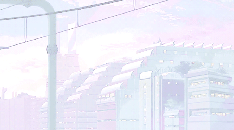 Aesthetic Pastel Anime Train Scenery GIF 