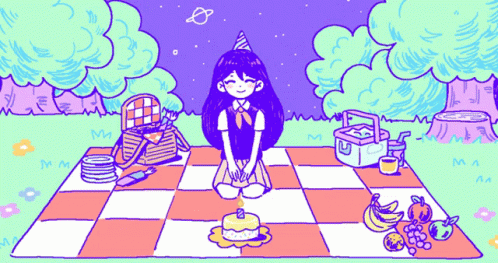 Aesthetic Picnic Girl Discord Banner GIF