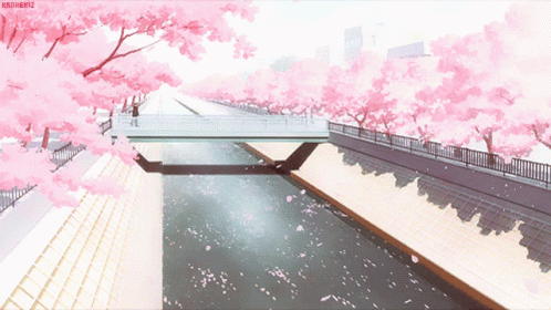 Aesthetic Pink Sakura Gradient GIF