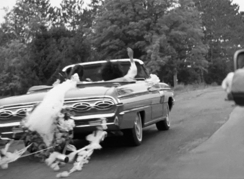 Aesthetic Wedding Car Leaving GIF