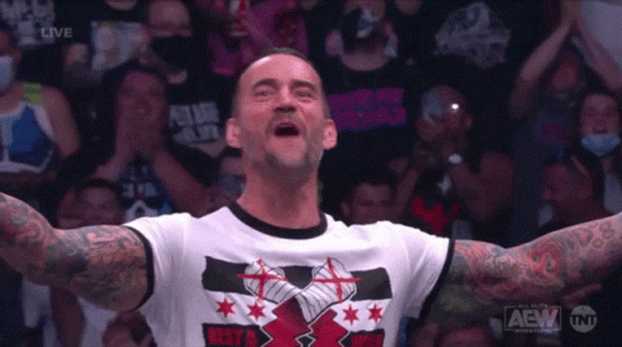 AEW CM Punk Flying Kiss GIF