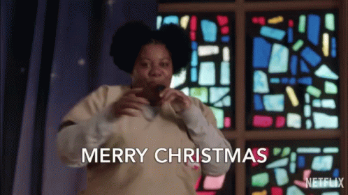 African American Christmas Woman Singing GIF