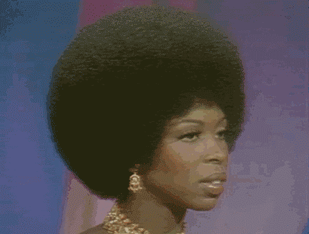Afro Hair Styled Lady Slow Motion Turn GIF