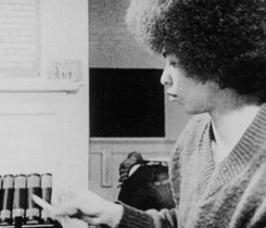 Afro Haired Celebrity Angela Davis Smoking GIF